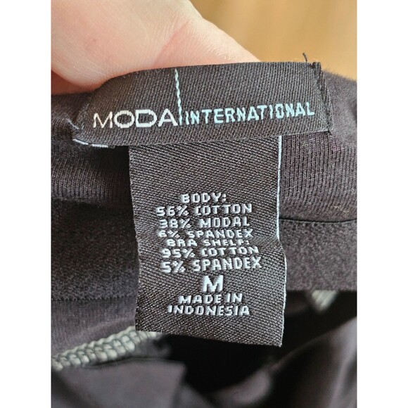 ALK Women's M Moda International Black Tie Neck Open Back Halter Top Tank Blouse - Picture 4 of 5